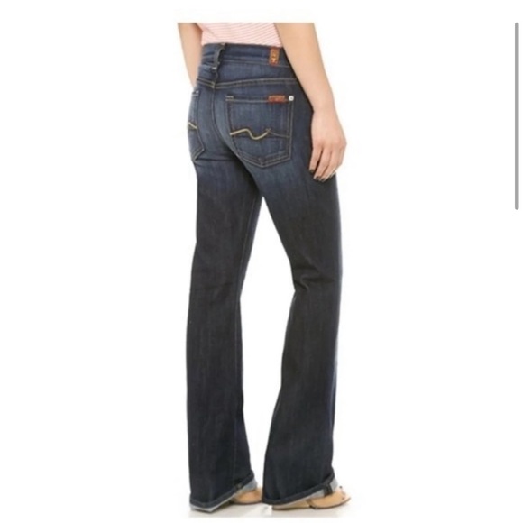 7 for all man kind size 29 low rise flip flop boot cut jeans - Picture 3 of 8